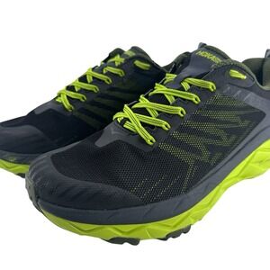 Hoka One One Black and Neon Green Athletic Shoes